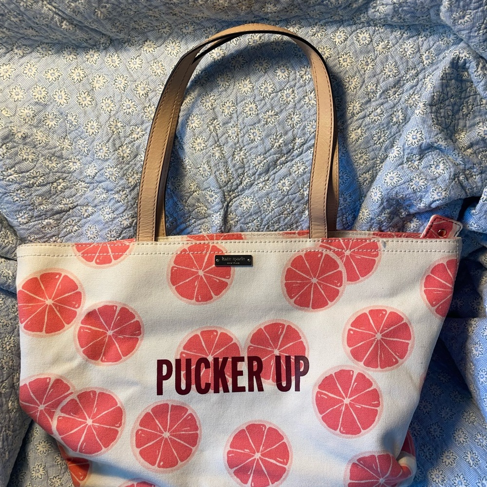 Kate Spade Pink and Tan Citrus Tote